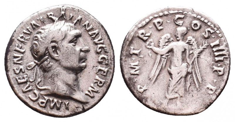 Roman Imperial Coins.
Trajan (AD 98-117). Silver denarius
Condition: Very Fine...