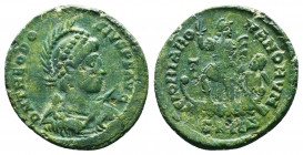 Roman Imperial Coins.
Theodosius I. A.D. 379-395. AE 
Condition: Very Fine

Weight: 4.9 gr
Diameter: 24 mm