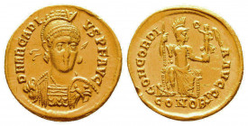 Roman Imperial Coins.
Arcadius, Eastern Roman Emperor (AD 383-408). AV solidus. Constantinople, AD 395-402. D N ARCADI-VS P F AVG, pearl-diademed, he...