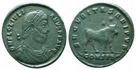 Roman Imperial Coins.
Julianus II Apostata (360-363). AE 1 double majorina, Constantinopolis, 361-363 AD.
Obv. D N FL CL IVLIANVS P F AVG, diademed,...