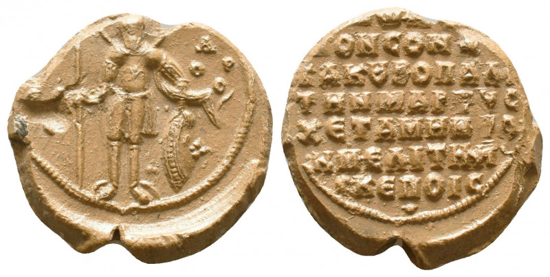 Byzantine seal of Theodoros (Thoros) Chetames kouropalates,
doux of Melitene (A...