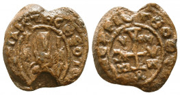 Byzantine Lead Seals, 7th - 13th Centuries

Condition: Very Fine

Weight: 13.0 gr
Diameter: 24 mm