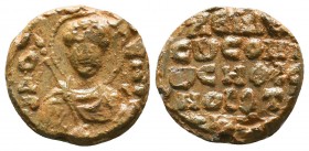 Byzantine Lead Seals, 7th - 13th Centuries

Condition: Very Fine

Weight: 7.7 gr
Diameter: 20 mm