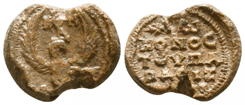 Byzantine lead seal of Conon Papasizos officer
(7th cent.)

Obverse: Eagle wi...