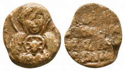Byzantine Lead Seals, 7th - 13th Centuries

Condition: Very Fine

Weight: 4.8 gr
Diameter: 17 mm
