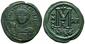 Byzantine Coins, 7th - 13th Centuries
Justinian I. A.D. 527-565. AE 
Condition: Very Fine

Weight: 22.9 gr
Diameter: 39 mm