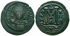 Byzantine Coins, 7th - 13th Centuries
Justinian I. A.D. 527-565. AE 
Condition: Very Fine

Weight: 23.9 gr
Diameter: 42 mm