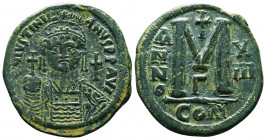 Byzantine Coins, 7th - 13th Centuries
Justinian I. A.D. 527-565. AE 
Condition: Very Fine

Weight: 22.0 gr
Diameter: 39 mm