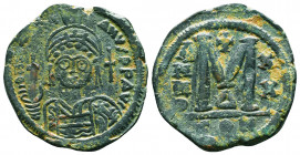 Byzantine Coins, 7th - 13th Centuries
Justinian I. A.D. 527-565. AE 
Condition: Very Fine

Weight: 20.0 gr
Diameter: 33 mm