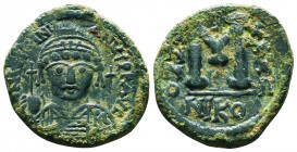 Byzantine Coins, 7th - 13th Centuries
Justinian I. A.D. 527-565. AE 
Condition: Very Fine

Weight: 15.2 gr
Diameter: 31 mm