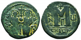 Byzantine Coins, 7th - 13th Centuries
Justin II and Sophia (565-578). Æ
Condition: Very Fine

Weight: 13.7 gr
Diameter: 31 mm