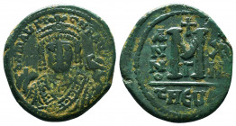 Byzantine Coins, 7th - 13th Centuries
Mauricius Tiberius (582-602 AD). AE
Condition: Very Fine

Weight: 11.1 gr
Diameter: 28 mm