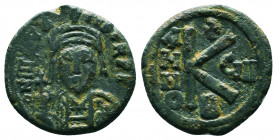 Byzantine Coins, 7th - 13th Centuries
Mauricius Tiberius (582-602 AD). AE
Condition: Very Fine

Weight: 5.6 gr
Diameter: 21 mm