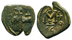 Byzantine Coins, 7th - 13th Centuries
Constans II., 641-668, AE 1/2 Follis 
Condition: Very Fine

Weight: 2.9 gr
Diameter: 20 mm