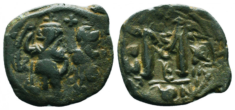 Byzantine Coins, 7th - 13th Centuries
Constans II., 641-668, AE 1/2 Follis 
Co...