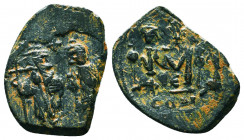 Byzantine Coins, 7th - 13th Centuries
Constans II., 641-668, AE 1/2 Follis 
Condition: Very Fine

Weight: 3.7 gr
Diameter: 24 mm