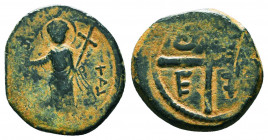 Crusaders Coins Ae, Circa 1095 - 1271 AD,
Crusaders, Antioch. Tancred (Regent, 1101-03, 1104-12). Æ Follis
Condition: Very Fine

Weight: 4.5 gr
D...