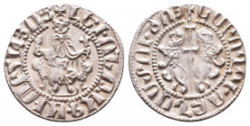 ARMENIA, Cilician Armenia, Ar Silver. 13th - 14th Century
Armenia. Levon I (1187-1219). AR Tram.
Obv. King seated on lion throne.
Rev. Heraldic lio...
