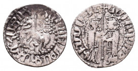 ARMENIA, Cilician Armenia, Ar Silver. 13th - 14th Century
Armenia, Hetoum I AR Half Tram. AD 1226-1270. Hetoum and Queen Zabel standing facing, holdi...