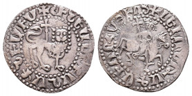 ARMENIA, Cilician Armenia, Ar Silver. 13th - 14th Century
Armenia, Cilician Armenia. Levon III AR Takvorin. AD 1301-1307. King on horseback riding ri...