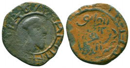 Islamic Coins, Ae
Danishmendids, Dhu'l-Qarnayn (at Malatya 547-557h), copper dirham, without mint or date, head r. with Greek inscription around, rev...