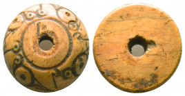 Ancient Bead , Circa 1st - 2nd century A.D,

Condition: Very Fine

Weight: 4.7 gr
Diameter: 21 mm