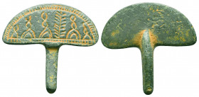 Ancient Decorated Bronze Buckle , Circa 1st - 2nd century A.D,

Condition: Very Fine

Weight: 6.1 gr
Diameter: 30 mm