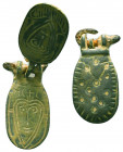 Ancient Byzantine Bronze very interesting both sided stamp seal

Condition: Very Fine

Weight: 6.8 gr
Diameter: 27 mm