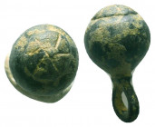 Ancienr Bronze Object ,

Condition: Very Fine

Weight: 7.5 gr
Diameter: 19 mm