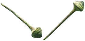 Ancient Roman Bronze Spike !

Condition: Very Fine

Weight: 5.3 gr
Diameter: 50 mm