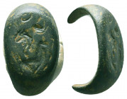 Ancient Roman Bronze Ring, Ae

Condition: Very Fine

Weight: 6.6 gr
Diameter: 22 mm