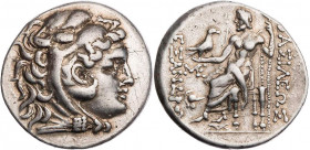 MAKEDONIEN, KÖNIGREICH
Alexander III., 336-323 v. Chr. AR-Tetradrachme 250-175 v. Chr. Mesembria Vs.: Kopf des Herakles mit Löwenskalp n. r., Rs.: Ze...