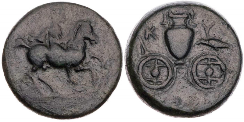 THESSALIEN KRANNON
AE-Dichalkon 4. Jh. v. Chr. Vs.: Reiter mit Petasos und Chal...