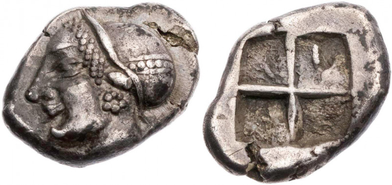 IONIEN PHOKAIA
 AR-Diobol 510-494 v. Chr. Vs.: Nymphenkopf mit lydischer Kappe ...