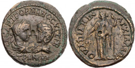 THRAKIEN ANCHIALOS
Gordianus III. mit Tranquillina, 238-244 n. Chr. AE-Tetrassarion Vs.: Büsten des Gordianus und der Tranquillina einander gegenüber...