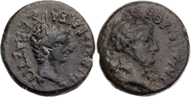 MAKEDONIEN EDESSA
Tiberius mit Divus Augustus, 14-37 n. Chr. AE-Tetrachalkon Vs...