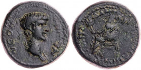 LYDIEN MOSTENE
Nero, 54-68 n. Chr. AE-Trichalkon 50 n. Chr., unter Lukios Pedanios Sekundos, Anthypatos Asias Vs.: Kopf n. r., Rs.: Demeter thront mi...
