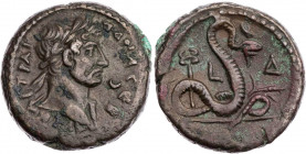 ÄGYPTEN ALEXANDRIA
Hadrianus, 117-138 n. Chr. BI-Tetradrachme 119/120 n. Chr. (= Jahr 4) Vs.: Büste mit drapierter linker Schulter und Lorbeerkranz n...