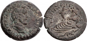 ÄGYPTEN ALEXANDRIA
Antoninus Pius, 138-161 n. Chr. AE-Drachme 145/146 n. Chr. (= Jahr 9) Vs.: Kopf mit Lorbeerkranz n. r., Rs.: Nilus lagert mit Schi...