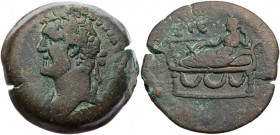 ÄGYPTEN ALEXANDRIA
Antoninus Pius, 138-161 n. Chr. AE-Drachme 151/152 n. Chr. (= Jahr 15) Vs.: drapierte Büste mit Lorbeerkranz n. l., Rs.: Tyche lag...