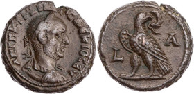 ÄGYPTEN ALEXANDRIA
Traianus Decius, 249-251 n. Chr. BI-Tetradrachme 249/250 n. Chr. (= Jahr 1) Vs.: gepanzerte und drapierte Büste mit Lorbeerkranz n...