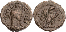 ÄGYPTEN ALEXANDRIA
Probus, 276-282 n. Chr. AE-Tetradrachme 281/282 n. Chr. (= Jahr 7) Vs.: gepanzerte Büste mit Lorbeerkranz n. r., Rs.: Adler steht ...