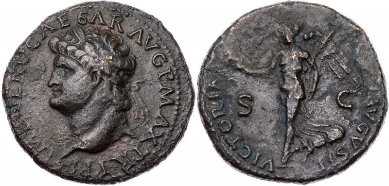 RÖMISCHE KAISERZEIT
Nero, 54-68 n. Chr. AE-Dupondius 66 n. Chr. Lugdunum Vs.: I...
