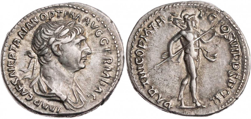 RÖMISCHE KAISERZEIT
Traianus, 98-117 n. Chr. AR-Denar Herbst 116 - August 117 n...