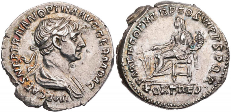 RÖMISCHE KAISERZEIT
Traianus, 98-117 n. Chr. AR-Denar Herbst 116 - August 117 n...