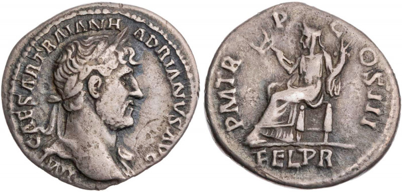 RÖMISCHE KAISERZEIT
Hadrianus, 117-138 n. Chr. AR-Denar 120-121 n. Chr. Rom Vs....