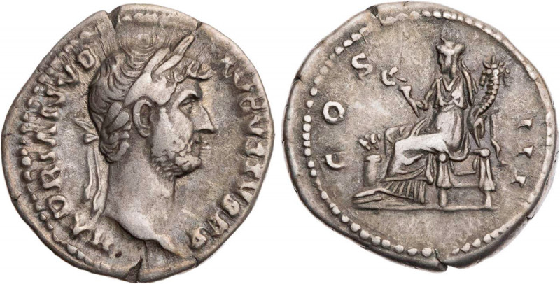 RÖMISCHE KAISERZEIT
Hadrianus, 117-138 n. Chr. AR-Denar 128-129 n. Chr. Rom Vs....