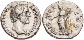 RÖMISCHE KAISERZEIT
Antoninus Pius Caesar, 138 n. Chr. AR-Denar 138 n. Chr. Rom Vs.: IMP T AEL CAES ANTONINVS, Kopf n. r., Rs.: TRIB POT COS, Concord...