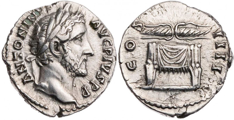RÖMISCHE KAISERZEIT
Antoninus Pius, 138-161 n. Chr. AR-Denar 145-161 n. Chr. Ro...