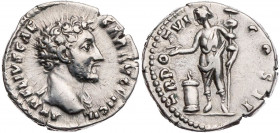 RÖMISCHE KAISERZEIT
Marcus Aurelius als Caesar, 139-161 n. Chr. AR-Denar 151/152 n. Chr. Rom Vs.: AVRELIVS CAE-SAR AVG PII FIL, Kopf mit drapierter l...